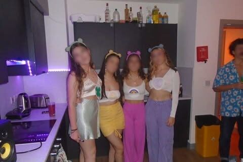 Four first-year students at a party at Durham University, where sharking can be a common occurence
