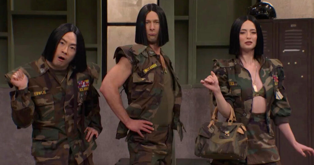 SNL glen Powell sketch dragged