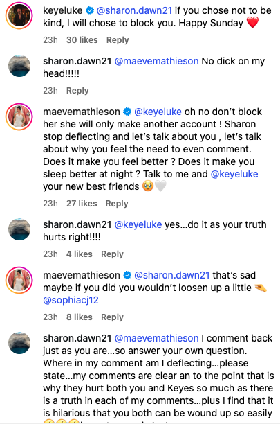 insta comments maeve and keye