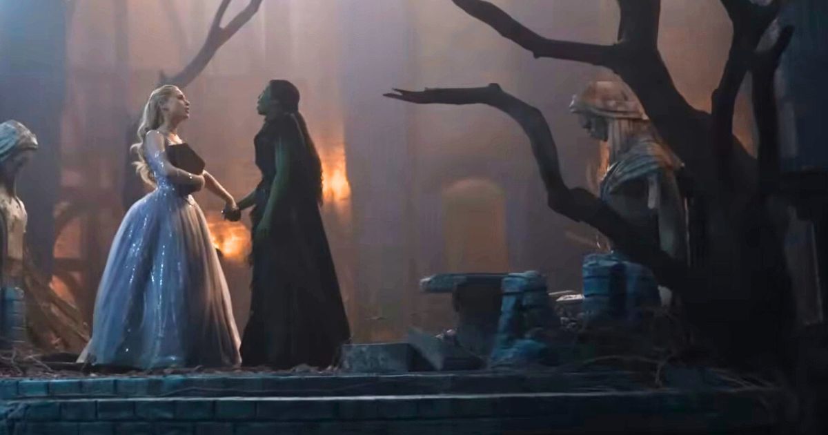 glinda and elphaba singing for good in wicked for good