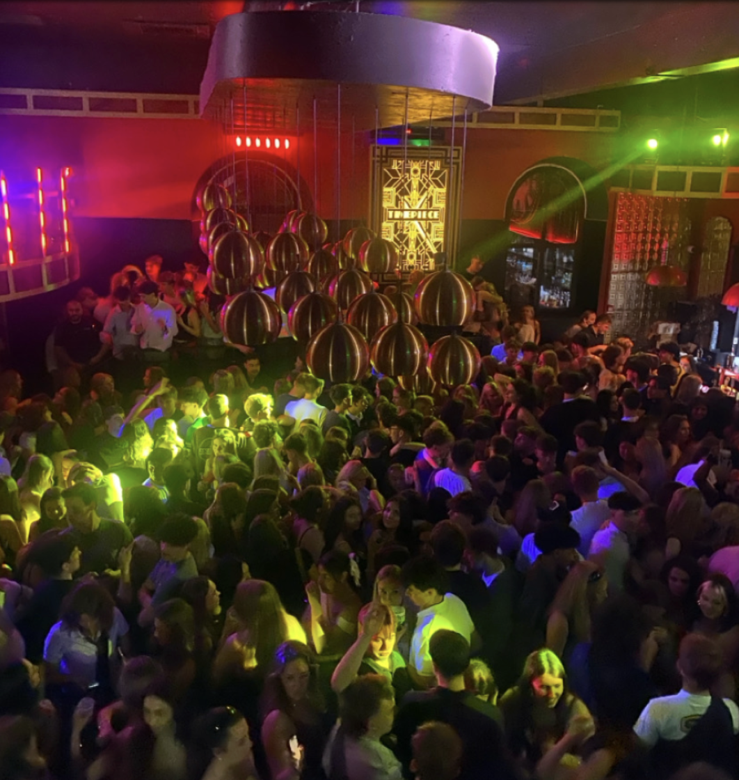 Students dancing in Timepiece