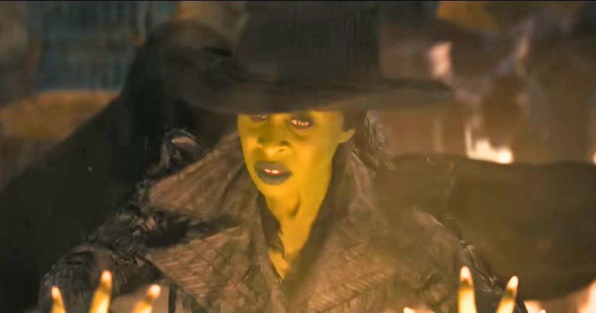 elphaba doing magic in wicked for good in the no good deed song