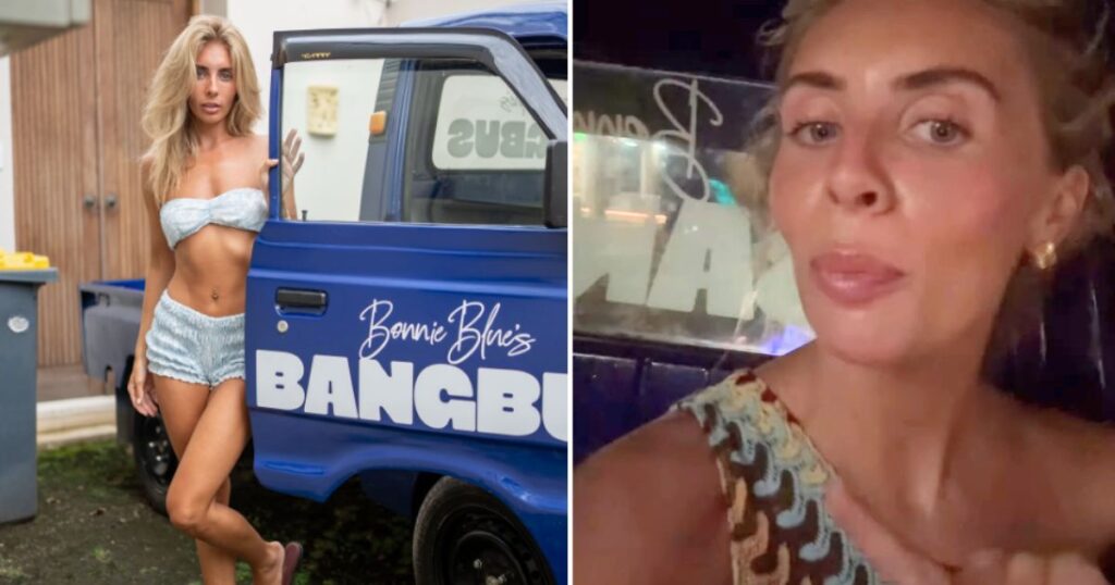 bonnie blue bali fined also her and the bali bang bus