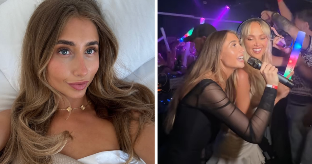 Lily Phillips on a night out