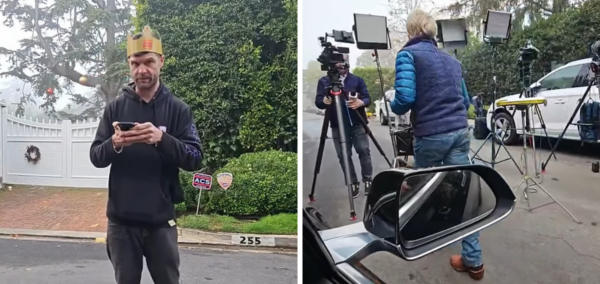 Influencers filming outside Rob Reiner home