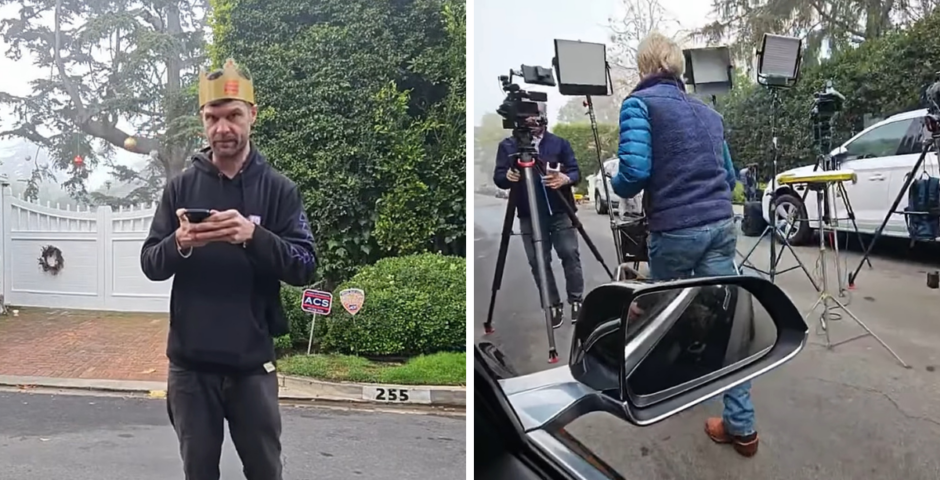 Influencers filming outside Rob Reiner home