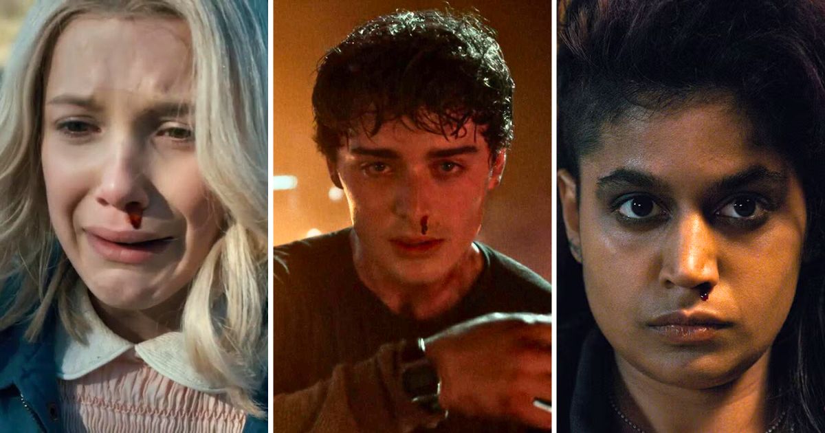 stranger things el will and kali with nosebleeds