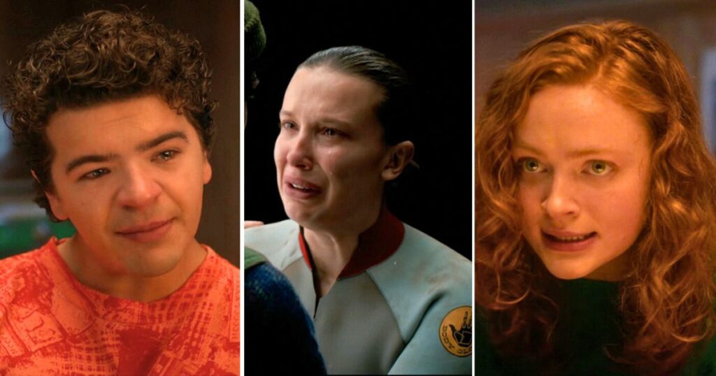 stranger things cast millie bobby brown sadie sink and er dustin