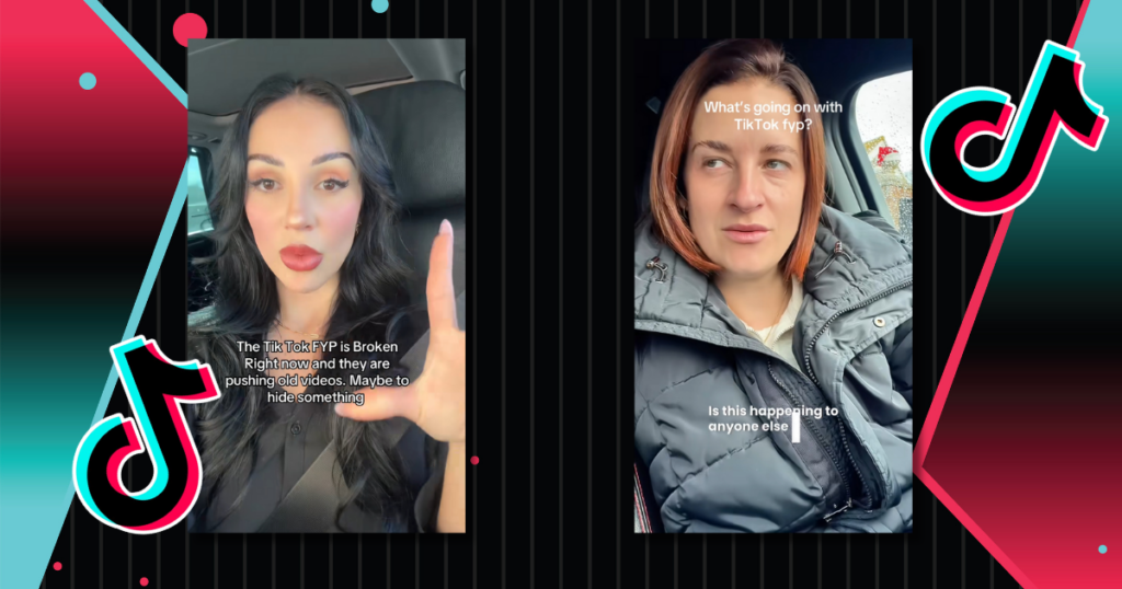 TikTok algorithm glitch with for you page showing old videos