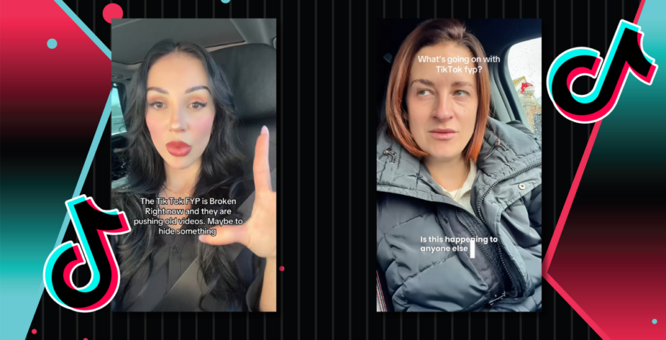 TikTok algorithm glitch with for you page showing old videos