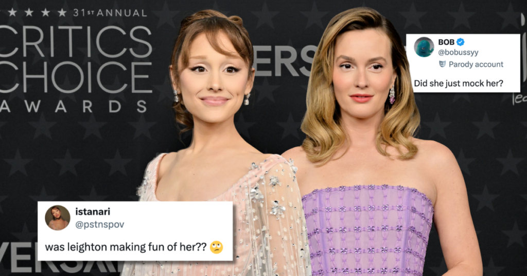 Leighton Meester mock Ariana Grande viral video