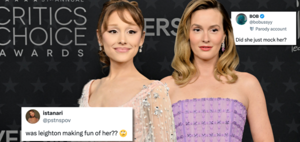 Leighton Meester mock Ariana Grande viral video
