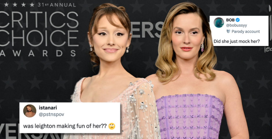 Leighton Meester mock Ariana Grande viral video