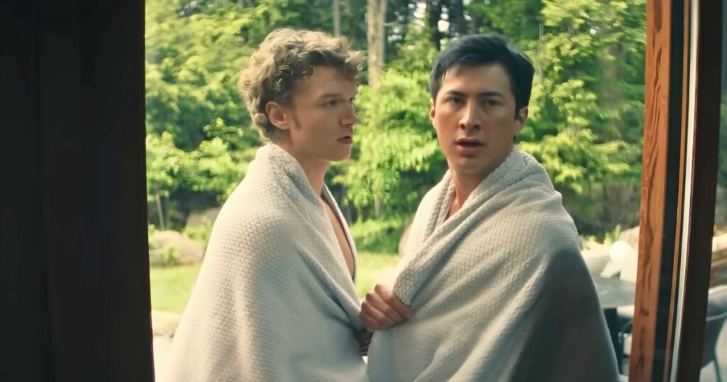 heated rivalry shane and ilya at the cottage after the whole i'm coming to the cottage line