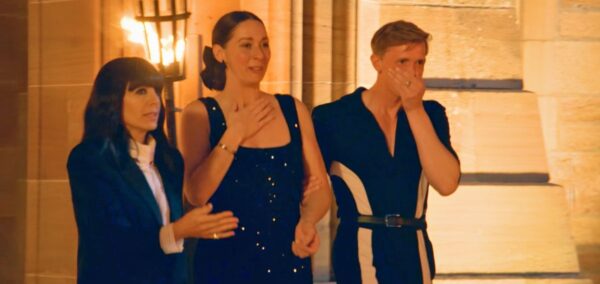 the traitors stephen jumpsuit in the final looking all shocked