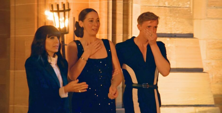 the traitors stephen jumpsuit in the final looking all shocked