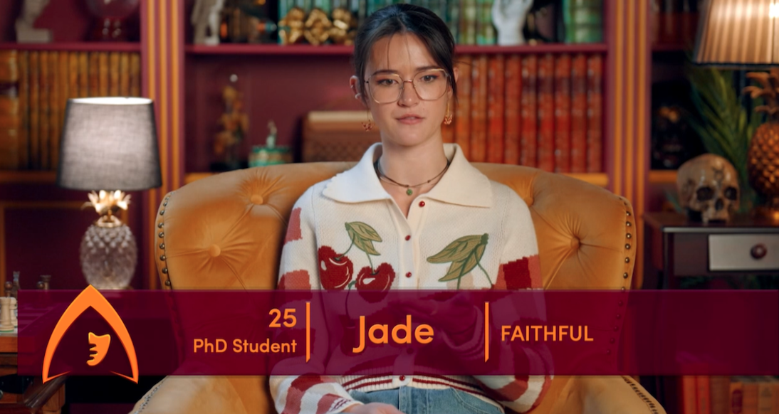 jade the traitors cherry cardigan