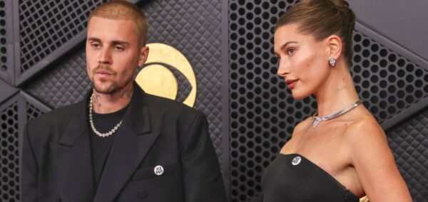 justin and hailey bieber grammys red carpet