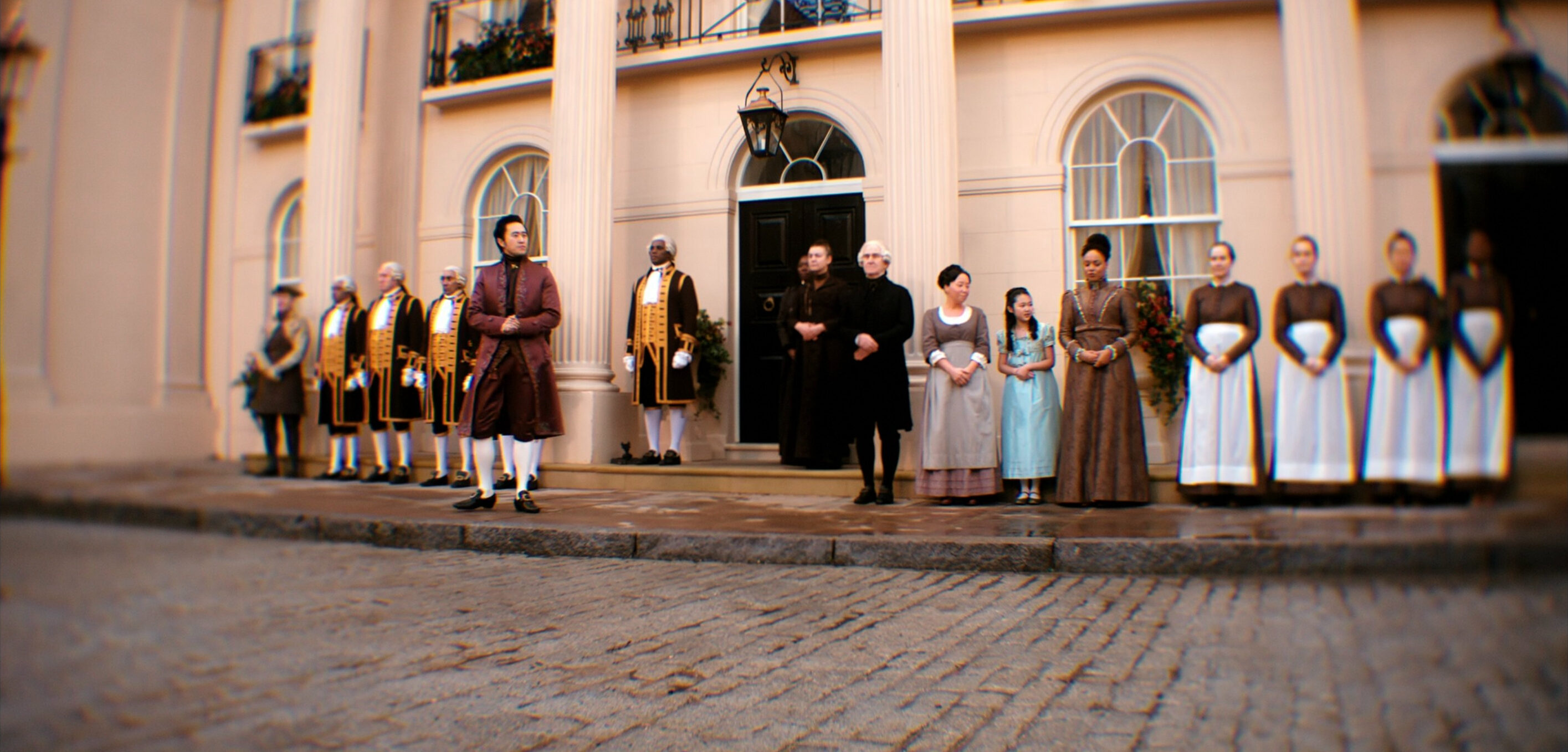 Sophie and her father in Bridgerton season four