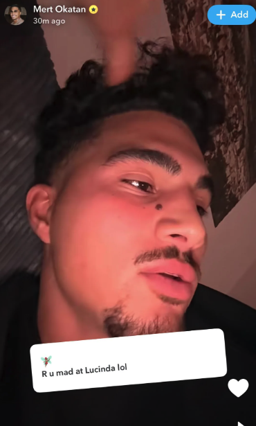 mert who seems to still be mad at lucinda