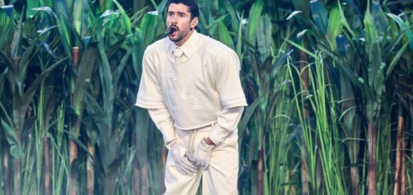 bad bunny super bowl half time show trees bushes