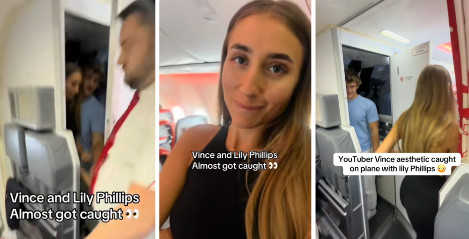 Lily Phillips joins mile high club on plane