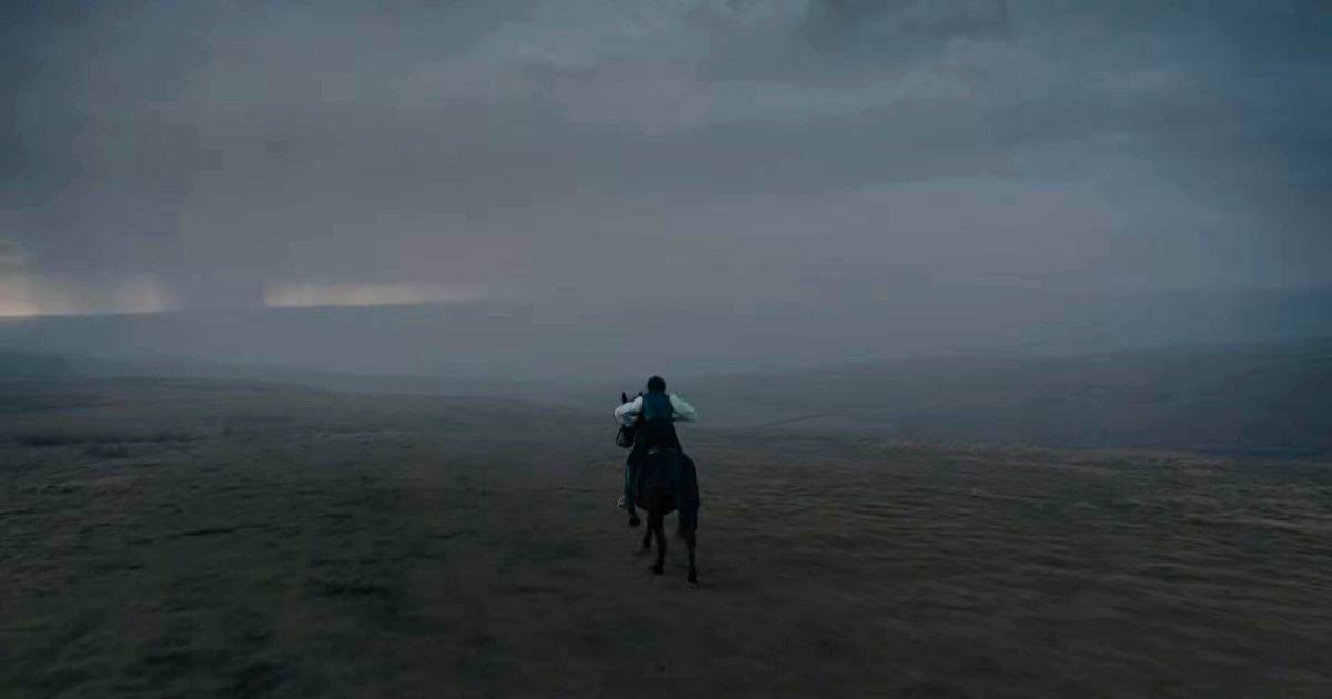 Heathcliff and his horse at the ending