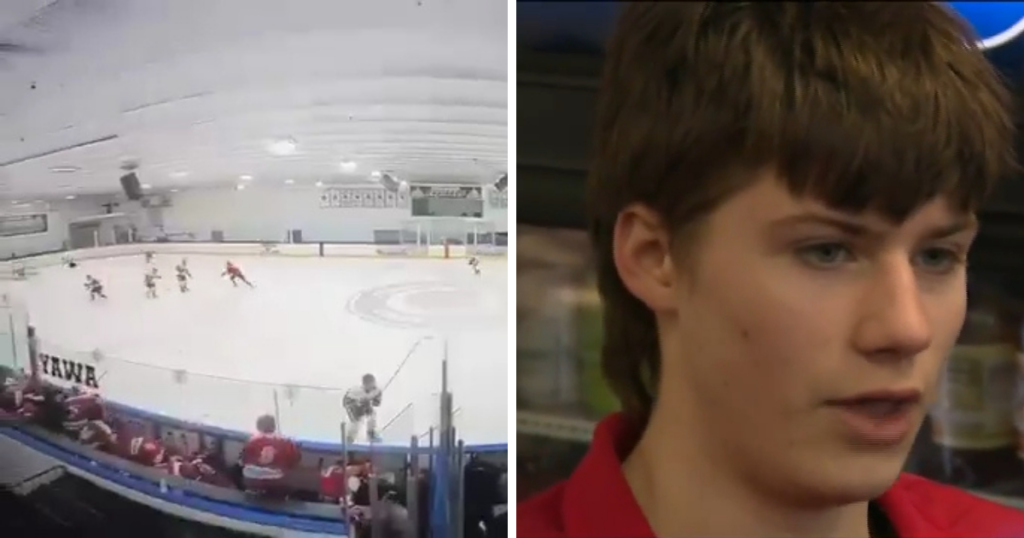 teen Rhode Island hockey game shooting