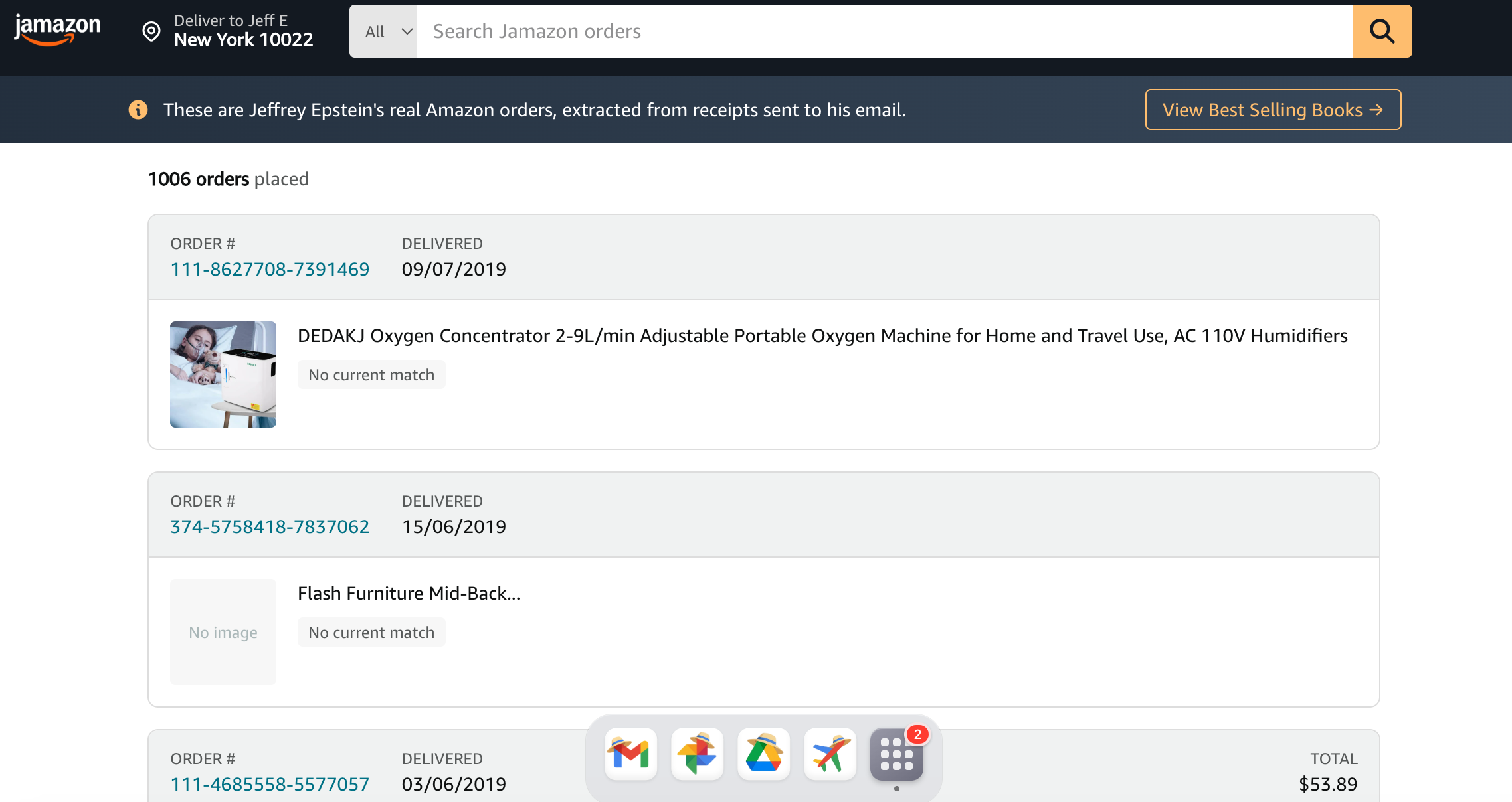 Jeffrey Epstein Amazon JeffTube Jmail