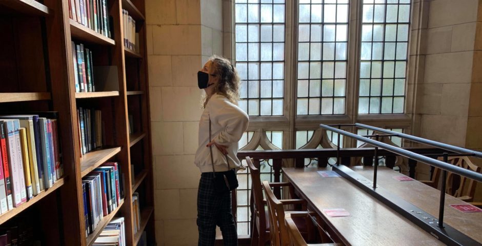 A University of Bristol student during lockdown