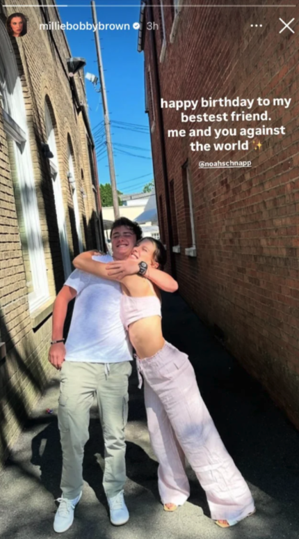 millie bobby brown noah schnapp birthday post