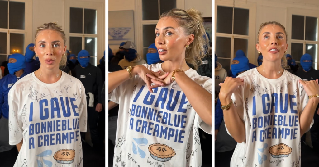 Bonnie Blue shows aftermath of 400 man event