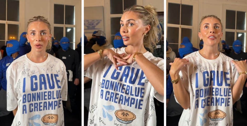 Bonnie Blue shows aftermath of 400 man event