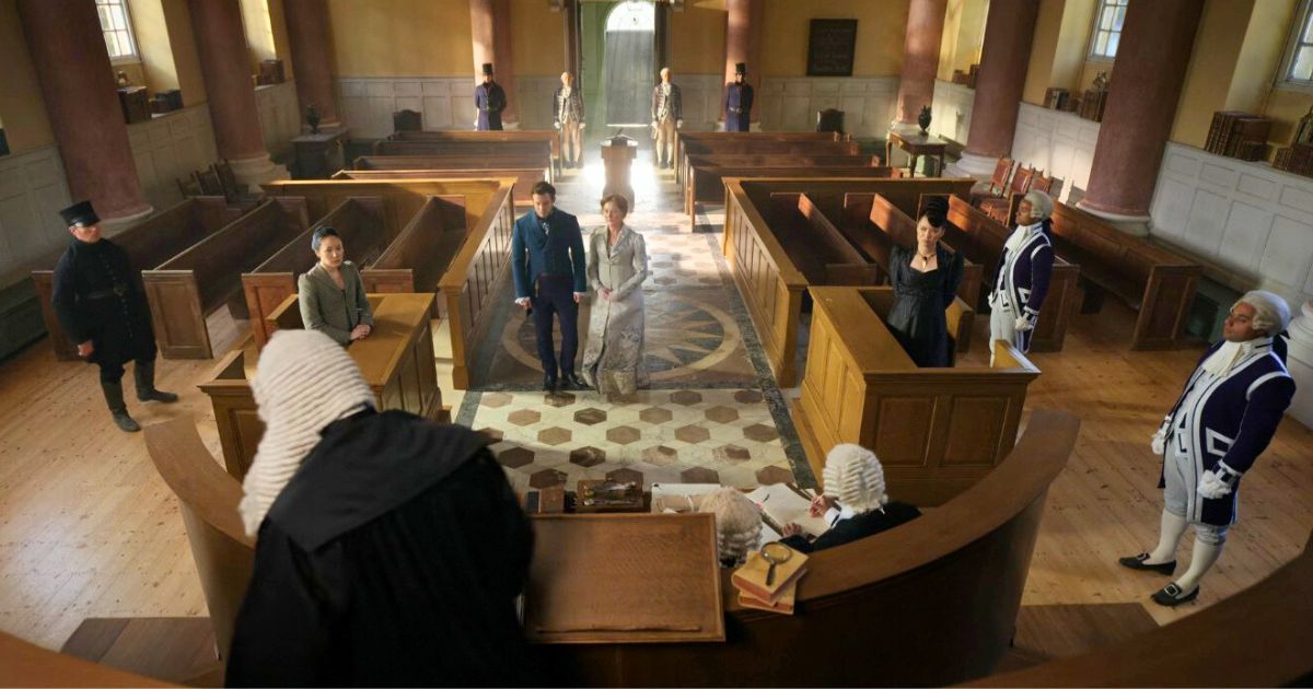 bridgerton season four courtroom araminta sophie benedict and violet