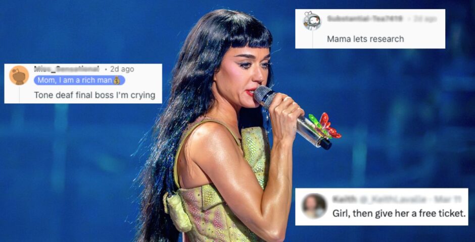 katy perry at a conert which probably had high ticket prices