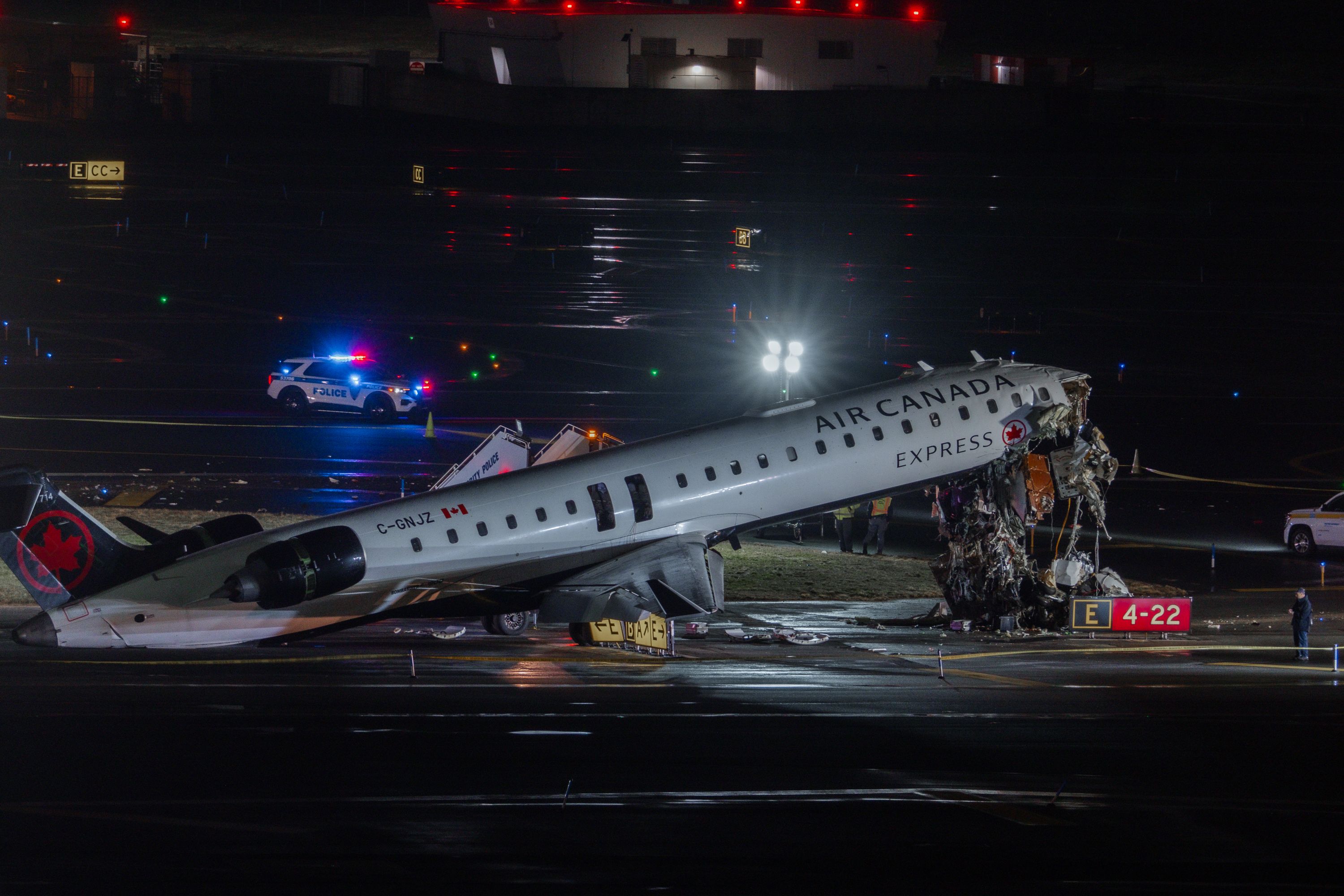 Air Canada plane crash LaGuardia Airport in New York