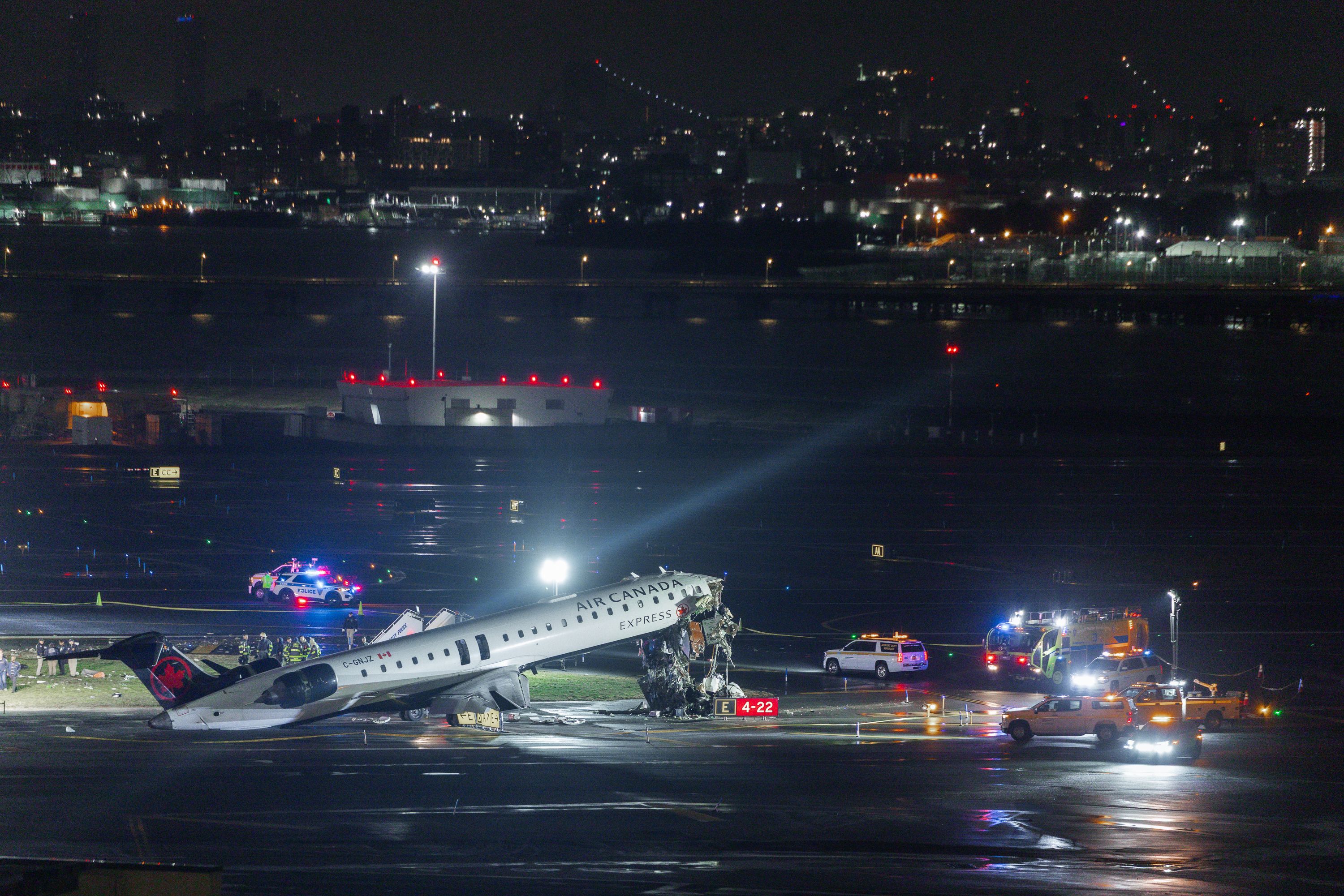 Fire truck crashed into Air Canada plane at LaGuardia Airport