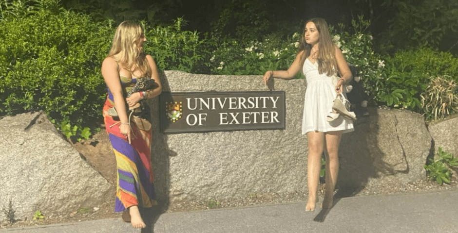 Exeter Uni students looking very glam qs world university rankings subject