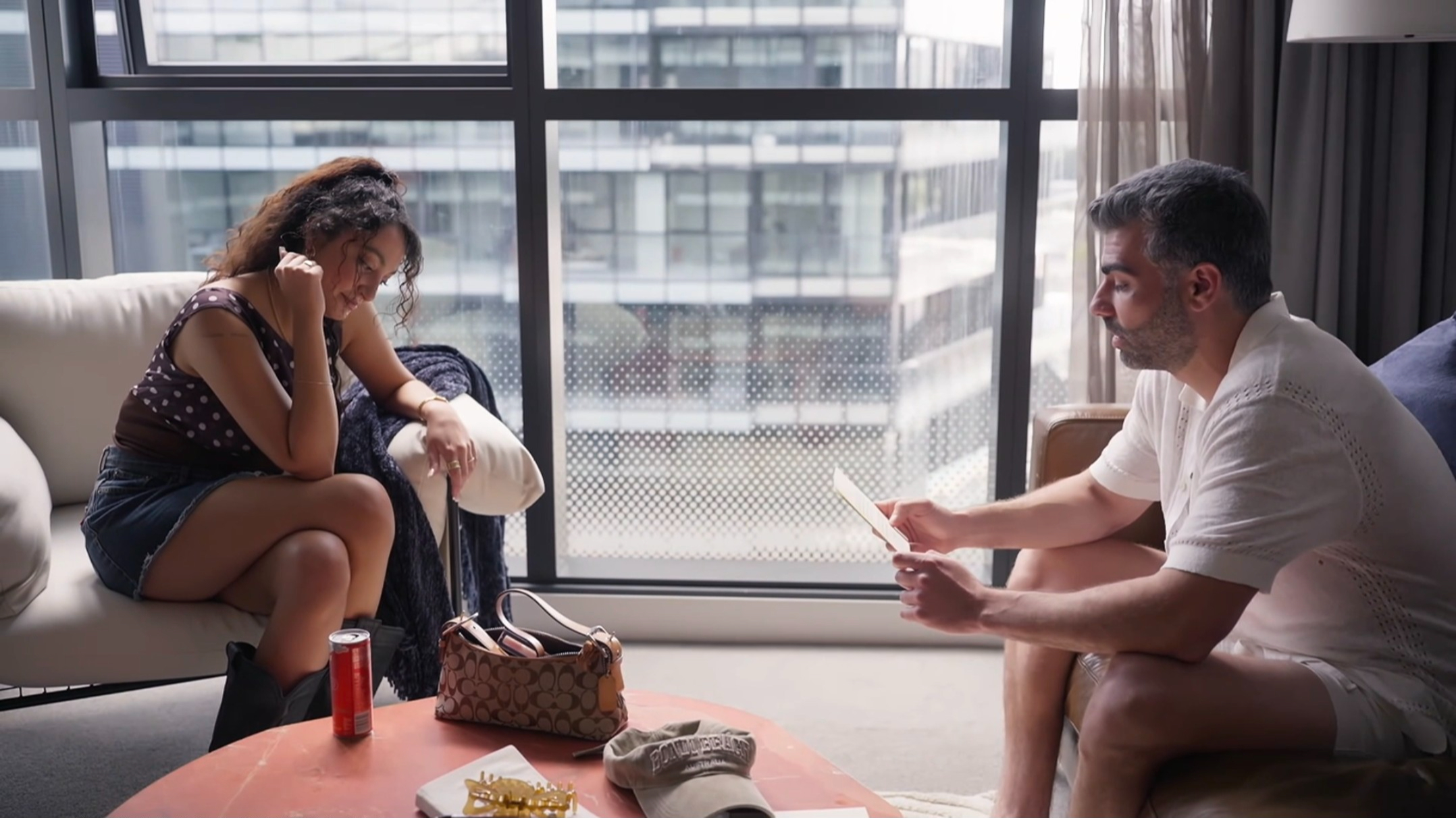Joel and Juliette, sitting very far apart(Image via Channel 4) mafs australia