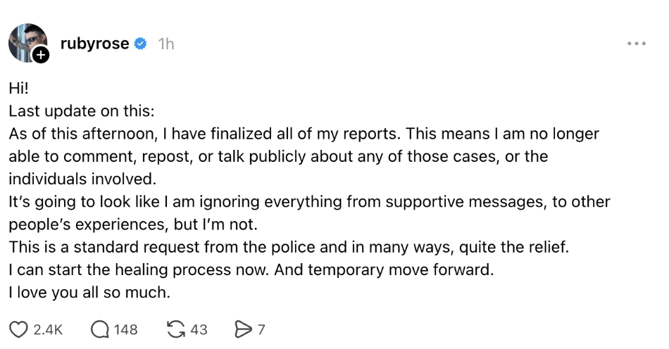 Katy Perry and Ruby Rose sexual assault allegations