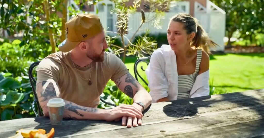 mafs australia 2026 couples retreat bec and danny looking grumpy