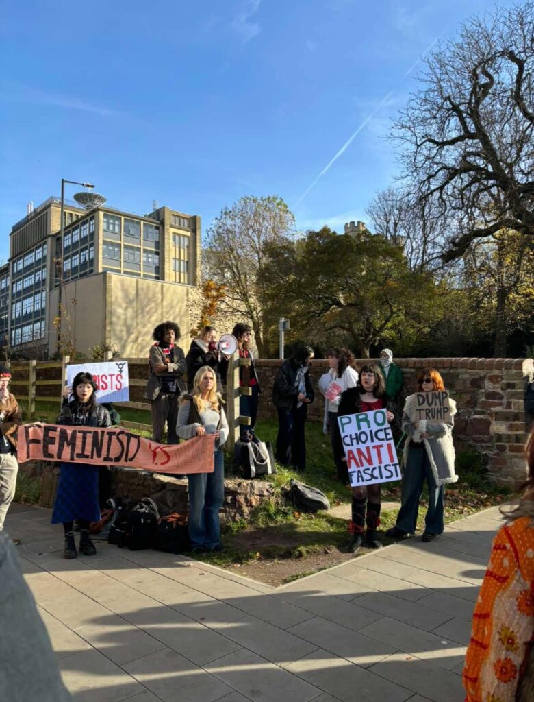 An anti-Trump protest at Bristol Uni russell group universities