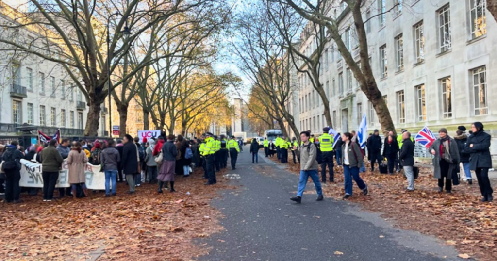 protesters from several london unis russell group unis student protesters
