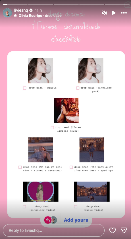 olivia rodrigo drop dead versions