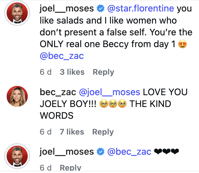 mafs australia 2026 bec and joel flirty instagram
