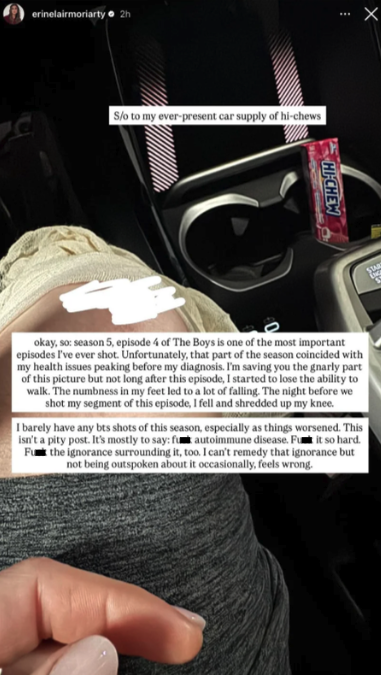 Erin Moriarty the boys actor health struggles